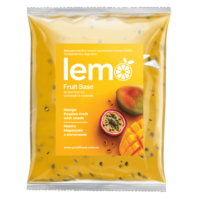 Фруктове пюре LEMO Манго-Маракуйя з зернятами 1 кг