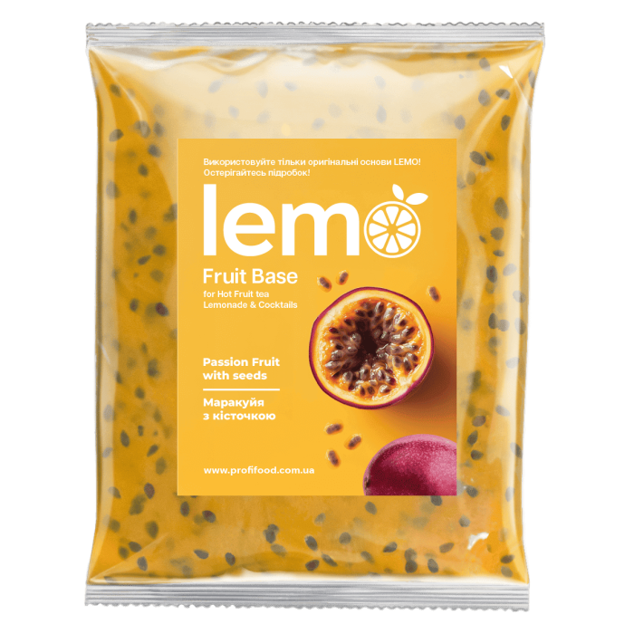 Фруктове пюре LEMO Маракуйя з зернятами 1 кг