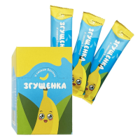 Згущенка зі смаком банана 22 г (шоубокс 25 шт, ящик 15 шт) ТМ Смакуйте