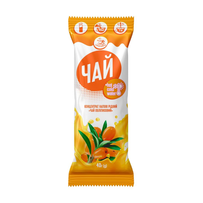 Sea Buckthorn Puree 40g (showbox 15 pcs / box 15 pcs) TM Smakuyte